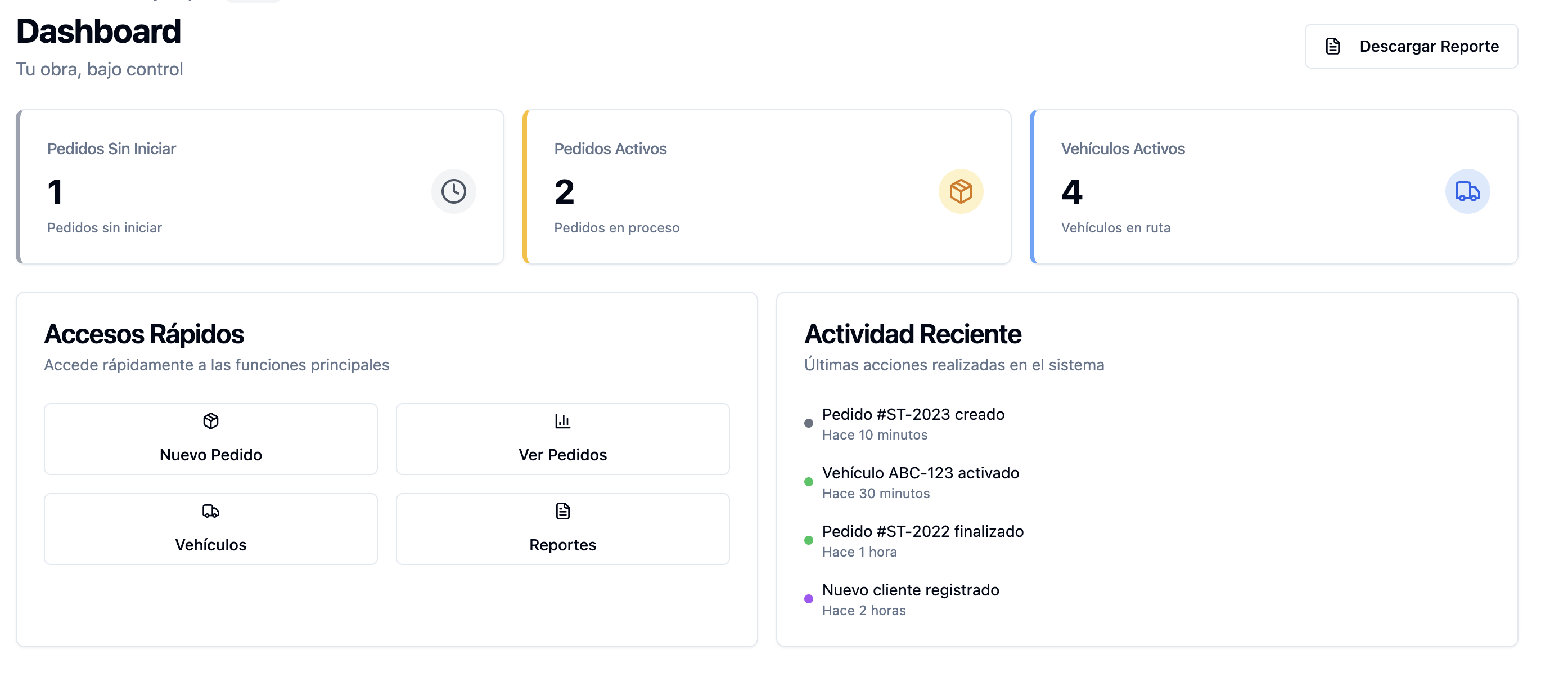 Panel de Control de Structura Lite